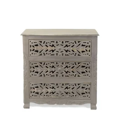 HOMLA Komoda Z Szufladami Banhi Lite Drewno Mango Zlobione 90X40X90 Cm Naturalny Discount