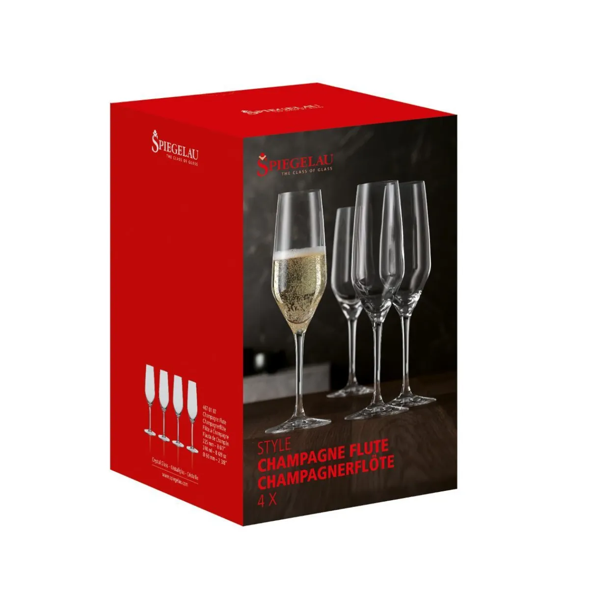 SPIEGELAU Komplet Kieliszkow Style Do Szampana 4 Szt. 0,24 L Przezroczysty Outlet