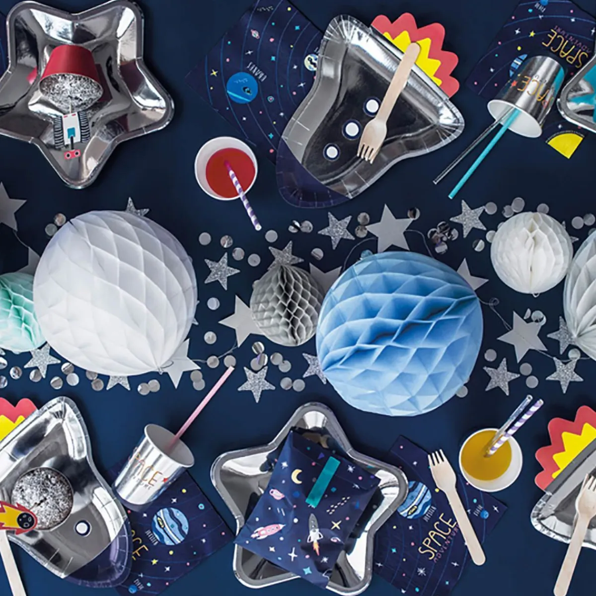 PARTYDECO Komplet Talerzy Space Papierowych 6 Szt. 21X29 Cm Wielokolorowy Best