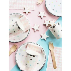 PARTYDECO Komplet Talerzy Stars Ze Wzorem W Gwiazdki 6 Szt. Fi 18 Cm Bialy Sale