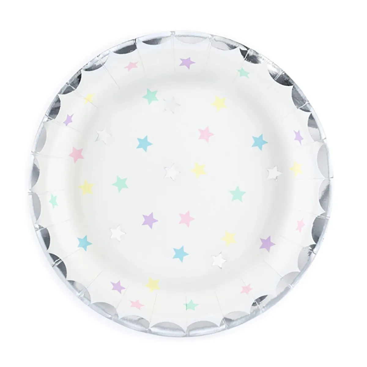 PARTYDECO Komplet Talerzy Stars Ze Wzorem W Gwiazdki 6 Szt. Fi 18 Cm Bialy Sale