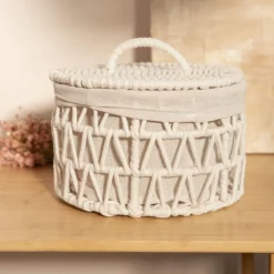 HOMLA Kosz Do Przechowywania Flossie Bialy 23X23X14.5 Cm New