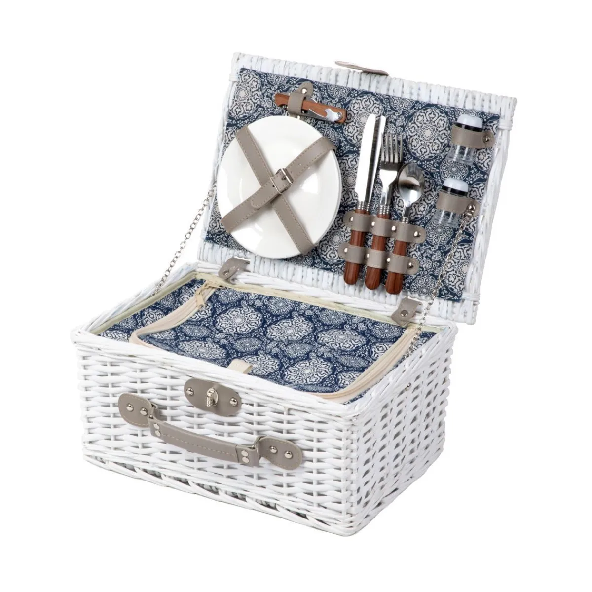HOMLA Kosz Piknikowy Orlando Dla 2 Osob We Wzor Paisley 38X26X18 Cm Discount