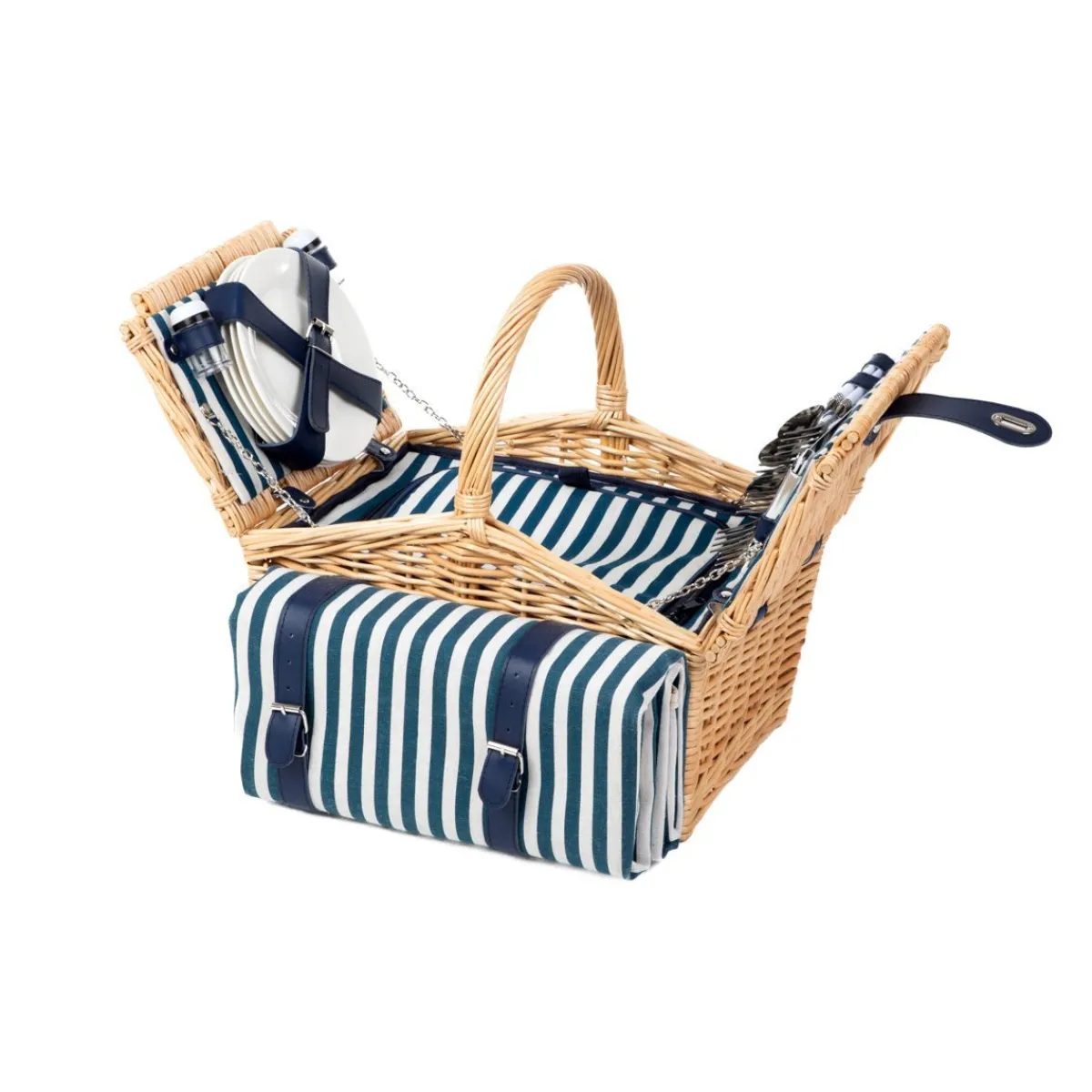 HOMLA Kosz Piknikowy Orlando Dla 4 Osob Z Mata Z Podwojna Klapa 40X28X20 Cm Outlet