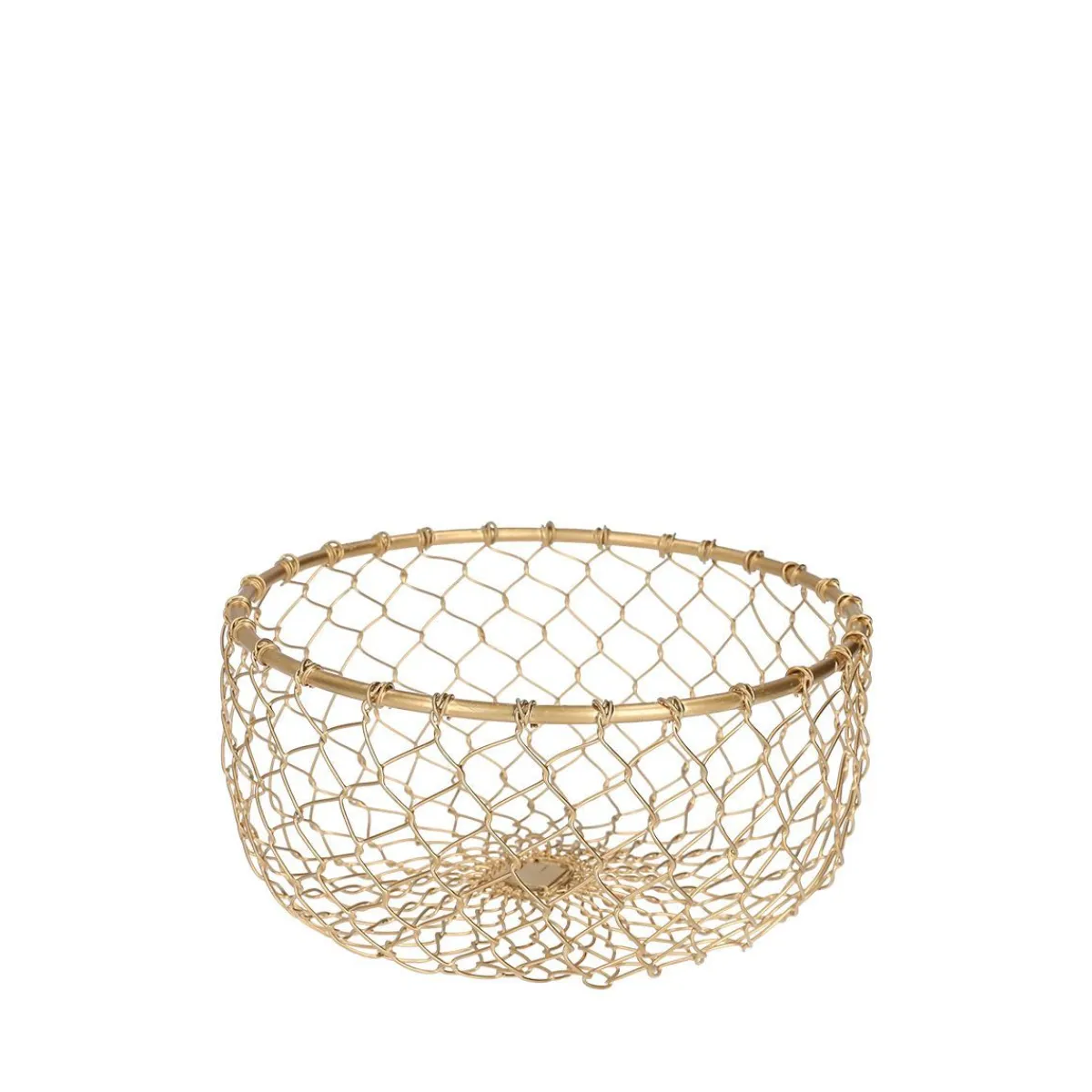 HOMLA Koszyk Rissa Okragly M 22X11 Cm Zloty Outlet