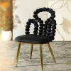 HOMLA Krzeslo Bubble Beam Welurowe Czarne 56,5X52X87 Cm Clearance