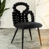 HOMLA Krzeslo Bubble Beam Welurowe Czarne Z Czarnymi Nogami 56,5X52X87 Cm Online