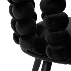 HOMLA Krzeslo Bubble Beam Welurowe Czarne Z Czarnymi Nogami 56,5X52X87 Cm Online