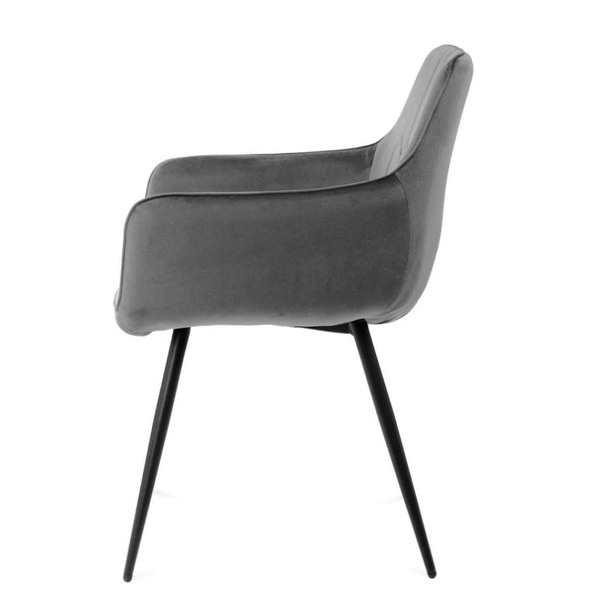 HOMLA Krzeslo Etienne Welurowe Szare 56X61X86 Cm Szary Discount