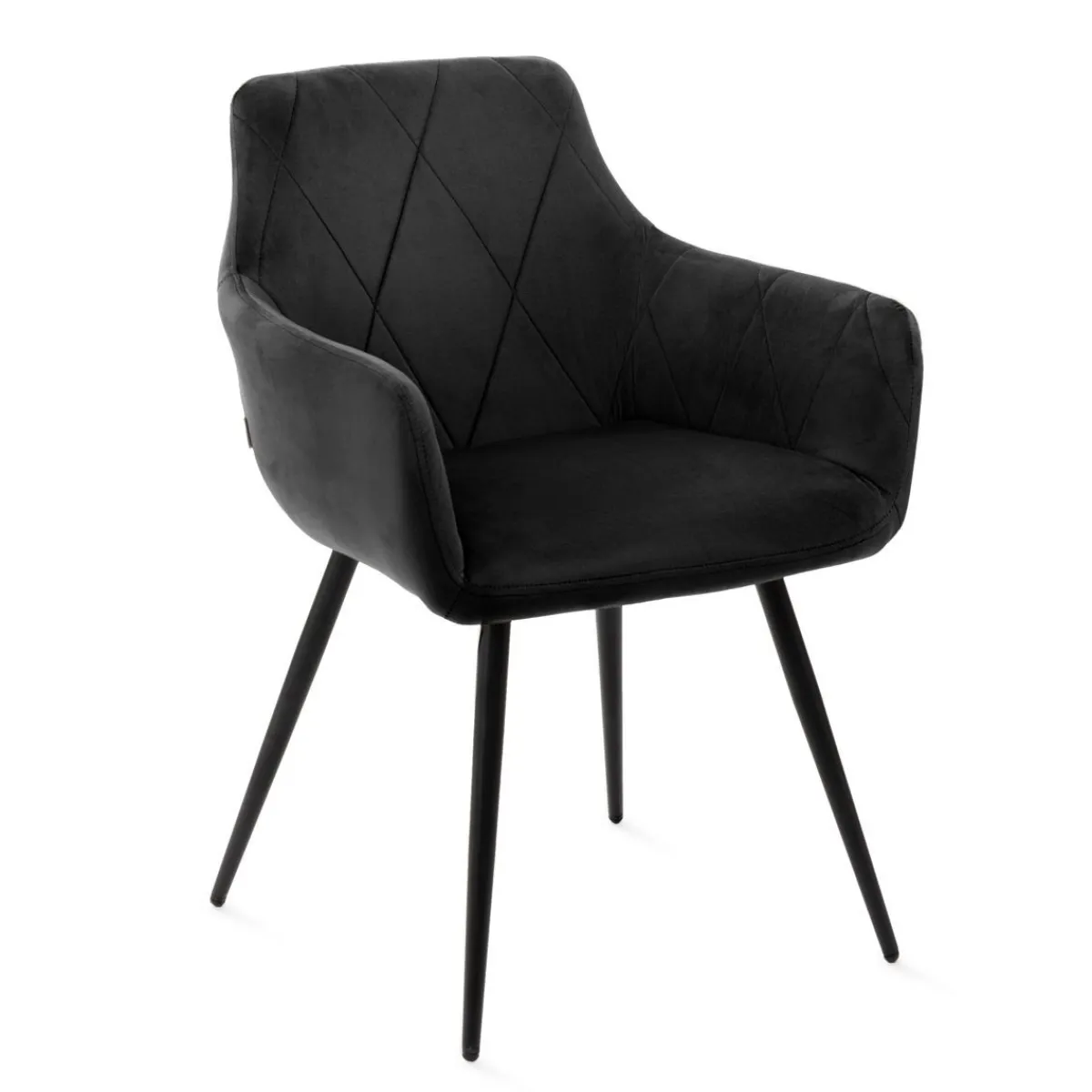 HOMLA Krzeslo Fellice Welurowe Czarne 56X61X86 Cm Czarny Hot
