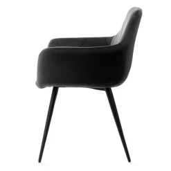 HOMLA Krzeslo Fellice Welurowe Czarne 56X61X86 Cm Czarny Hot
