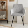 HOMLA Krzeslo Fellice Welurowe Szare 56X61X86 Cm Szary Outlet