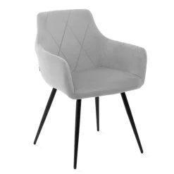 HOMLA Krzeslo Fellice Welurowe Szare 56X61X86 Cm Szary Outlet