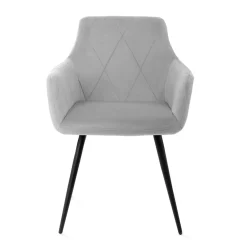 HOMLA Krzeslo Fellice Welurowe Szare 56X61X86 Cm Szary Outlet