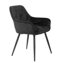 HOMLA Krzeslo Flossi Welurowe Czarne 57X63X84 Cm Czarny New