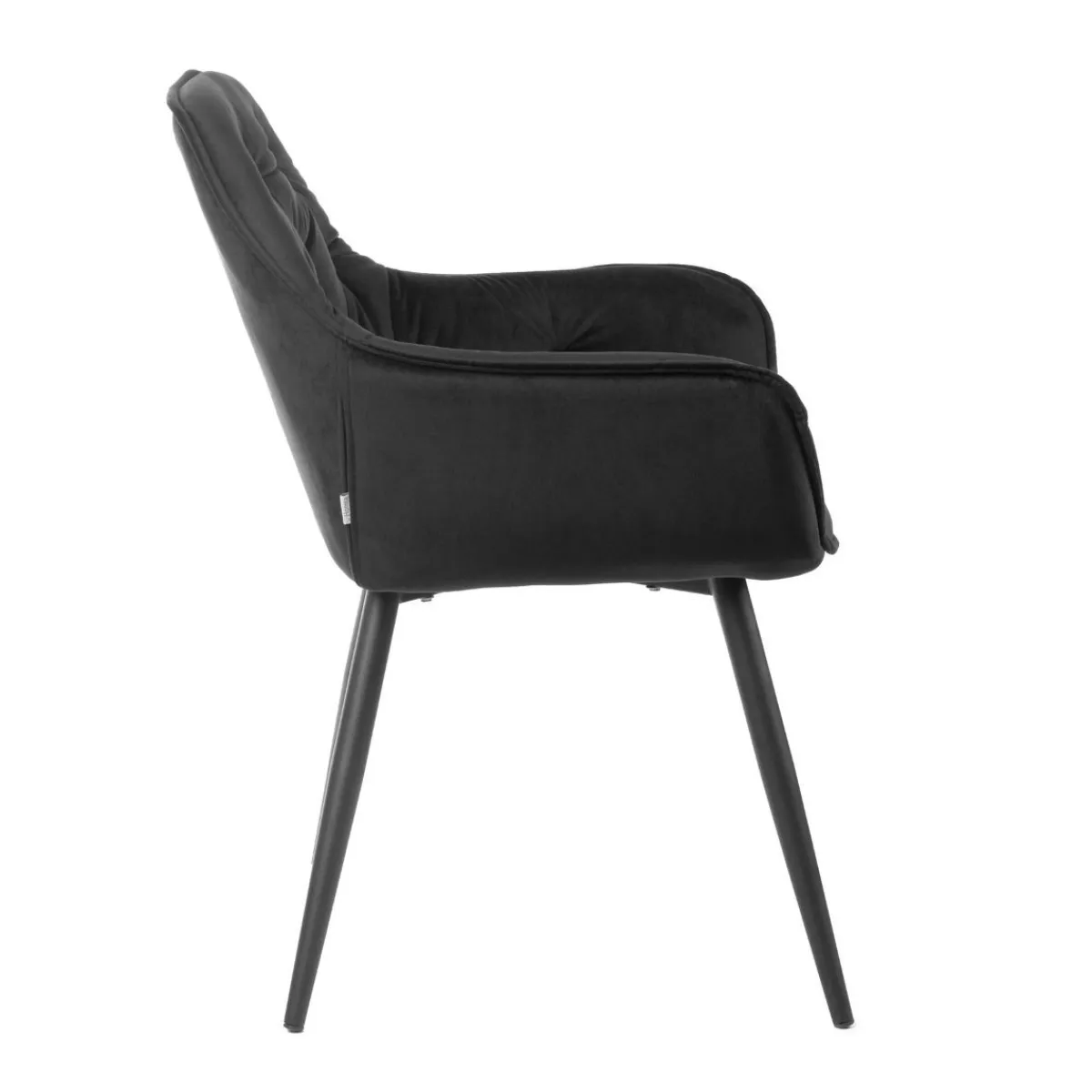 HOMLA Krzeslo Flossi Welurowe Czarne 57X63X84 Cm Czarny New