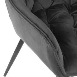 HOMLA Krzeslo Flossi Welurowe Czarne 57X63X84 Cm Czarny New