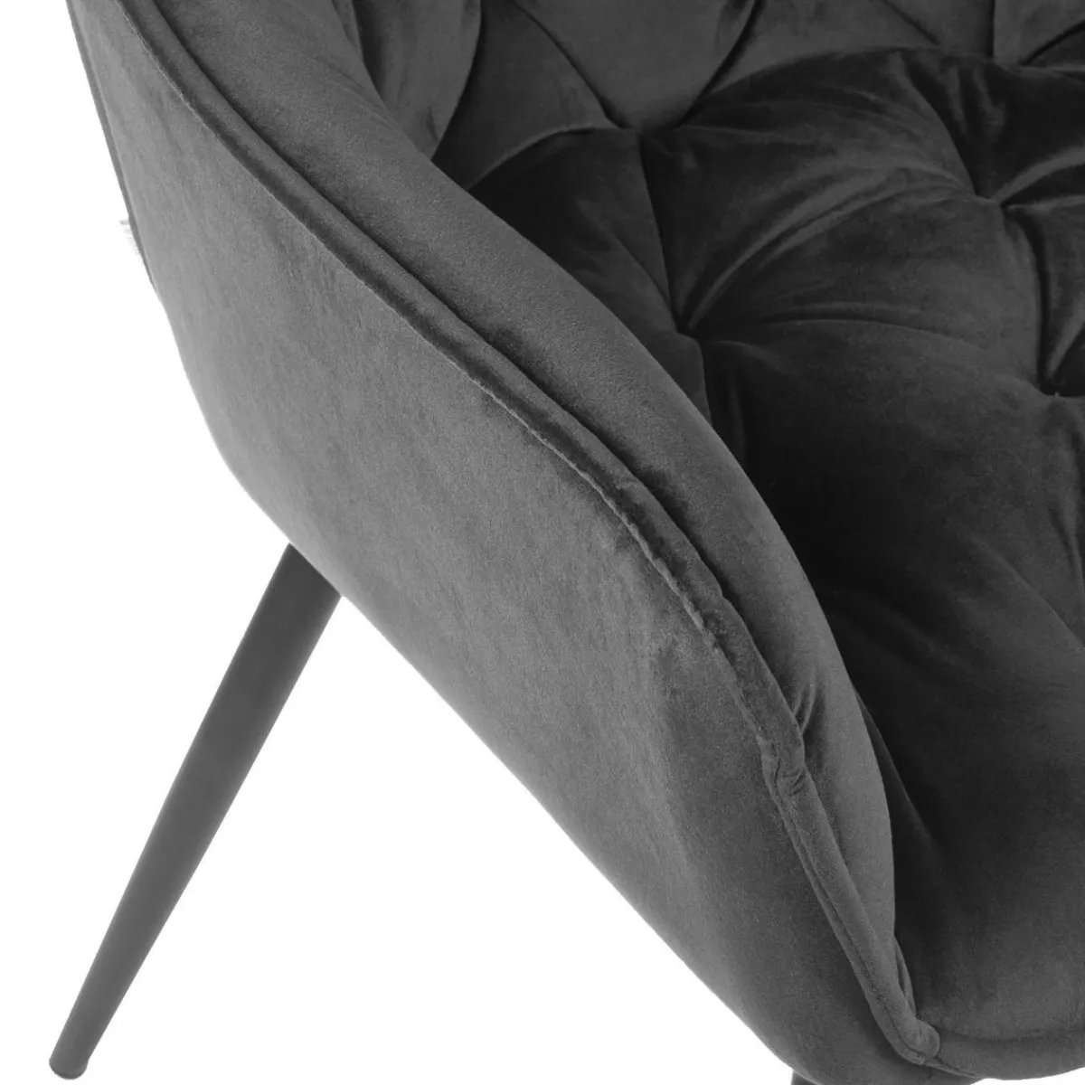 HOMLA Krzeslo Flossi Welurowe Czarne 57X63X84 Cm Czarny New