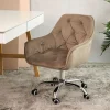HOMLA Krzeslo Flossi Welurowe Obrotowe Bezowe 57X65X90 Cm Bezowy Online