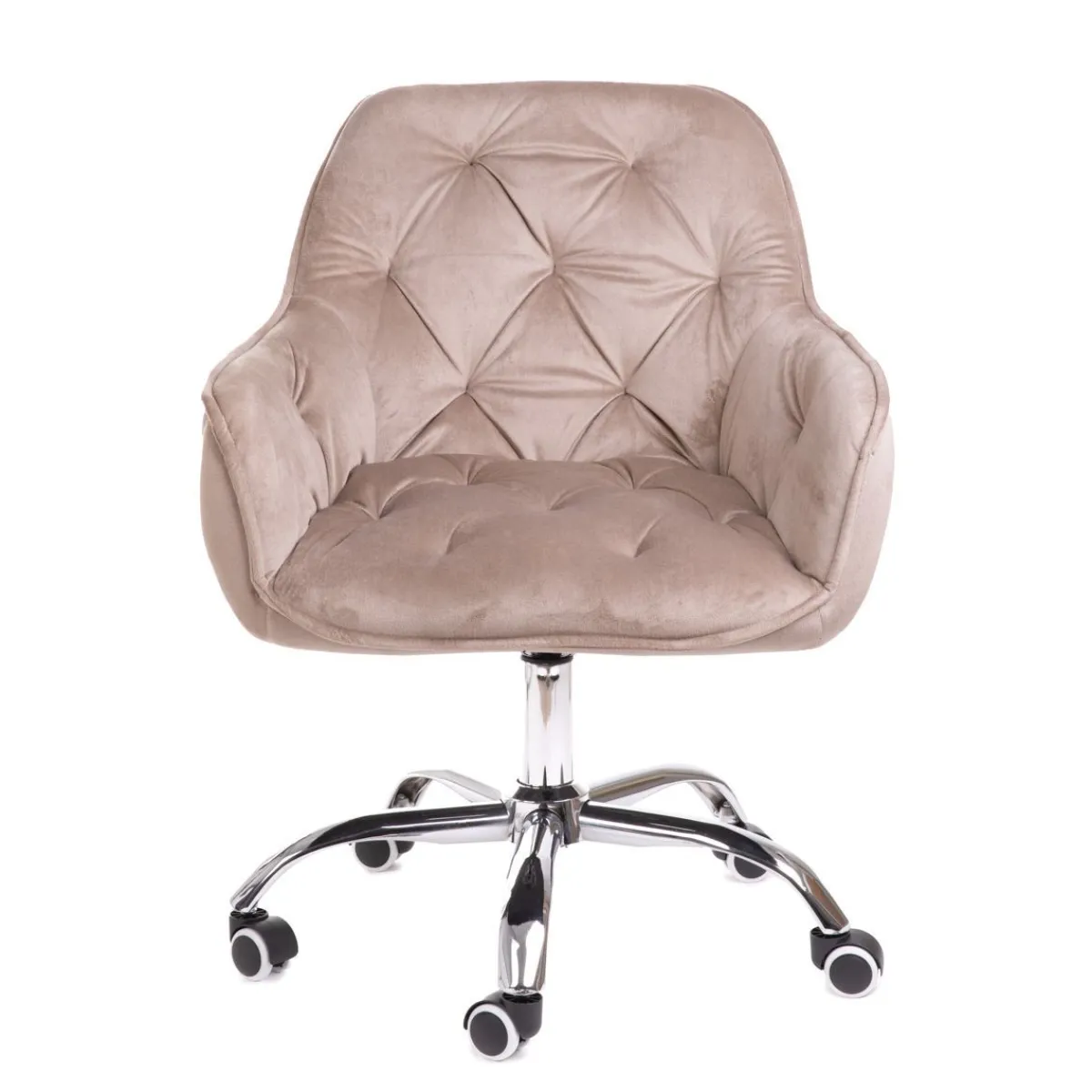 HOMLA Krzeslo Flossi Welurowe Obrotowe Bezowe 57X65X90 Cm Bezowy Online