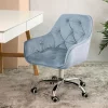 HOMLA Krzeslo Flossi Welurowe Obrotowe E 57X65X90 Cm Niebieski Best