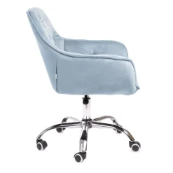 HOMLA Krzeslo Flossi Welurowe Obrotowe E 57X65X90 Cm Niebieski Best