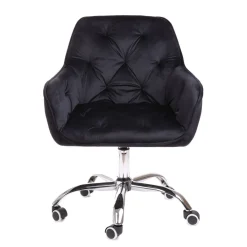 HOMLA Krzeslo Flossi Welurowe Obrotowe Czarne 57X65X90 Cm Czarny Online