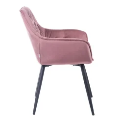 HOMLA Krzeslo Flossi Welurowe Rozowe 57X63X84 Cm Rozowy New