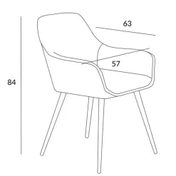 HOMLA Krzeslo Flossi Welurowe Rozowe 57X63X84 Cm Rozowy New