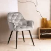HOMLA Krzeslo Flossi Welurowe Szare 57X63X84 Cm Szary Discount
