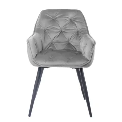 HOMLA Krzeslo Flossi Welurowe Szare 57X63X84 Cm Szary Discount