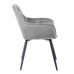 HOMLA Krzeslo Flossi Welurowe Szare 57X63X84 Cm Szary Discount