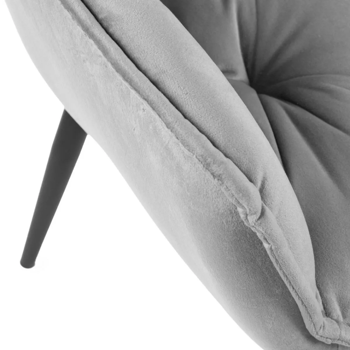 HOMLA Krzeslo Flossi Welurowe Szare 57X63X84 Cm Szary Discount