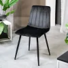 HOMLA Krzeslo Golick Welurowe Czarne 44X57X88 Cm Czarny