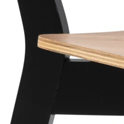 HOMLA Krzeslo Haveri! Drewniane Czarne-Naturalne 55X45X79,5 Cm Naturalny