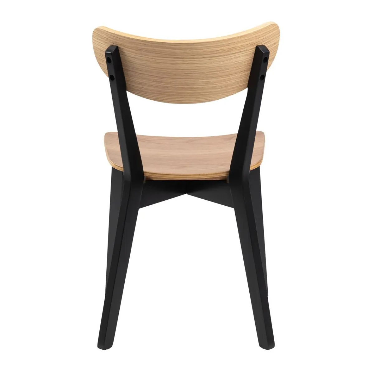 HOMLA Krzeslo Haveri! Drewniane Czarne-Naturalne 55X45X79,5 Cm Naturalny