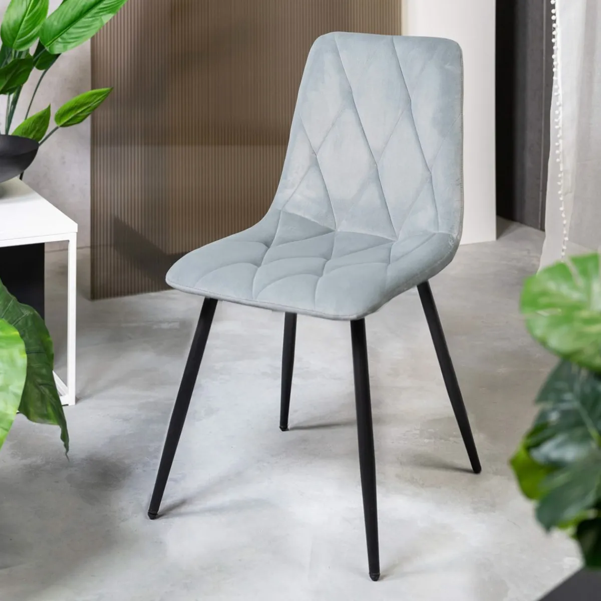 HOMLA Krzeslo Hillevi W Tkaninie Szare 44X57X88 Cm Szary Outlet
