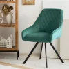 HOMLA Krzeslo Laurent Obrotowe Czarne 54X55X85 Cm, Sh: 50Cm Zielony Outlet