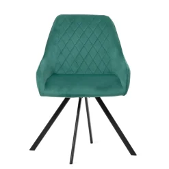 HOMLA Krzeslo Laurent Obrotowe Czarne 54X55X85 Cm, Sh: 50Cm Zielony Outlet