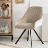 HOMLA Krzeslo Laurent Obrotowe Welurowe Czarne 54X55X85 Cm, Sh: 50Cm Bezowy Discount