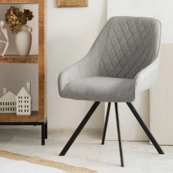 HOMLA Krzeslo Laurent Obrotowe Welurowe Bezowe 54X55X85 Cm, Sh: 50Cm Szary Outlet