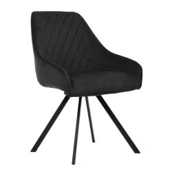 HOMLA Krzeslo Laurent Obrotowe Welurowe Szare 54X55X85 Cm, Sh: 50Cm Czarny Clearance