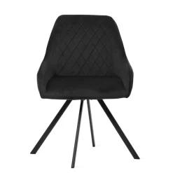 HOMLA Krzeslo Laurent Obrotowe Welurowe Szare 54X55X85 Cm, Sh: 50Cm Czarny Clearance