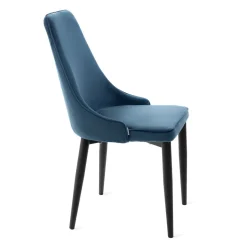 HOMLA Krzeslo Louis Ribbon Welurowe E 44X59X88 Cm Niebieski Clearance