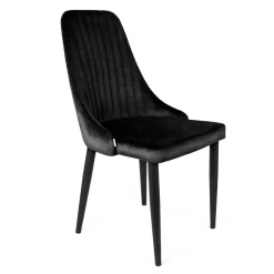 HOMLA Krzeslo Louis Welurowe Czarne 44X59X88 Cm Czarny Clearance