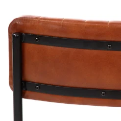 HOMLA Krzeslo Lumbar W Obiciu Ze Skory Bawolej Brazowe 46X52X78 Cm Discount