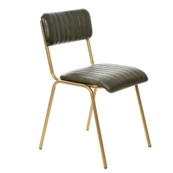 HOMLA Krzeslo Lumbar W Obiciu Ze Skory Bawolej Zielone 46X52X78 Cm Hot