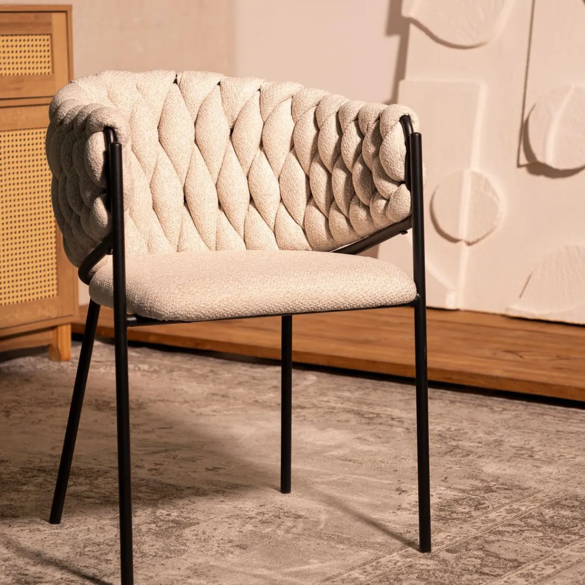 HOMLA Krzeslo Merle Bezowe 57X59X78 Cm Bezowy Clearance