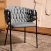 HOMLA Krzeslo Merle Ciemnoszare 57X59X78 Cm Szary Discount