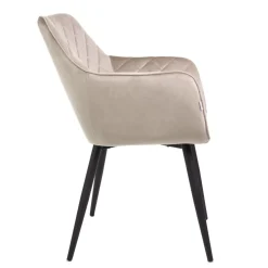 HOMLA Krzeslo Shelton Welurowe Bezowe 56X60X84Cm Bezowy Clearance